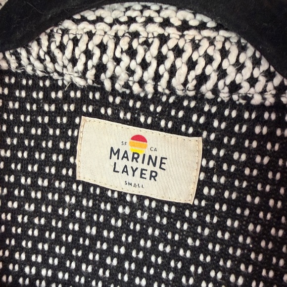 Marine Layer Birdseye Blazer black white contrast small women’s - Picture 3 of 5